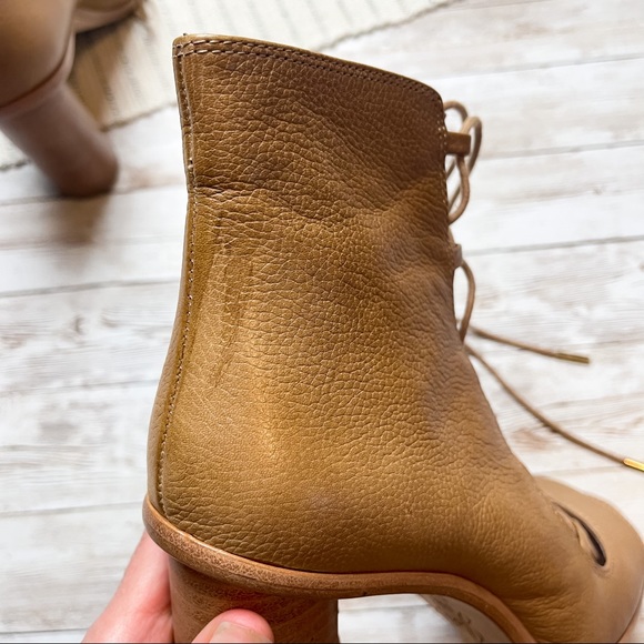Joie Cordelia Lace-Up Sandal Heel Tan Brown Size 39.5 9.5 - Picture 6 of 11